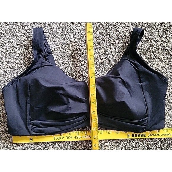 Lands’ End Large 22W DDD Black Bikini Swim Top Twist Front Padded Underwire S623 - Picture 6 of 8